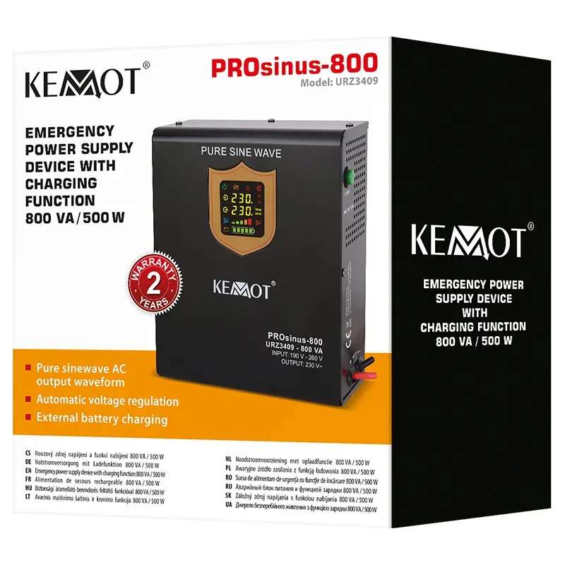 UPS Centrale termice sinus pur 800VA/500W 12V URZ3409 40818