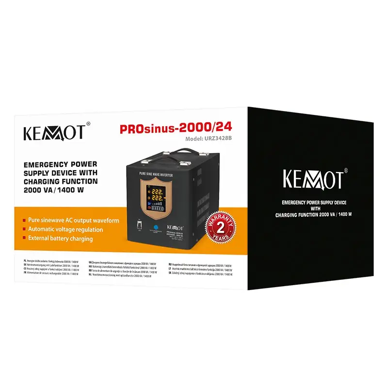 UPS centrale sinus pur 2000VA/1400W / 24V KEMOT