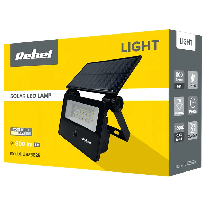 Reflector solar 6w 6500k 800lu IP54 urz3625  41480                                                                                                                                                      