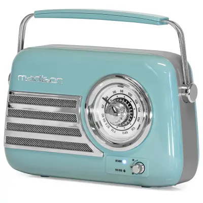 Radio FM portabil Nostalgia cu Bluetooth/aux  FREESOUND40 albastru 47639                                                                                                                                