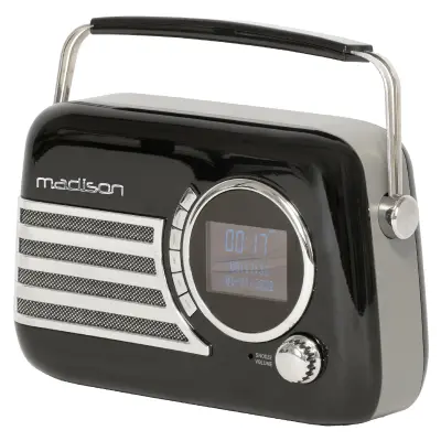 Radio FM portabil 15w Nostalgia cu Bluetooth/aux ,Freesound-vr40,negru  47637                                                                                                                           