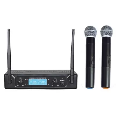  Microfon Wireles Set UHF ZZZIPP TXZZ502 Receiver 2ch +2microfoane hand * 47055                                                                                                                         