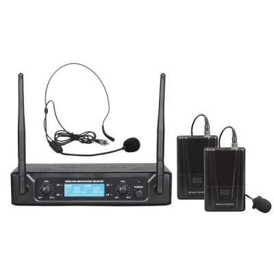 Microfon wireles Set UHF ZZIPP TXZZ520 Receiver 2chanale +2lavaliere +2mic casca  * 47263                                                                                                               