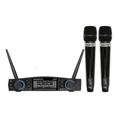 Microfon wireles set UHF TXZZ580 receiver 2ch+2microfoane hand 47045                                                                                                                                    
